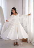 White Romansilk Chanderi Kurta Set