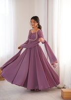 Nithya Georgette Kurta Set(Lavender)