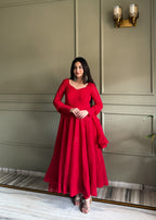Red Fox Georgette Lukhnowi Sequence Work Kurta Set