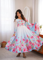 Designer Floral Anarkali Suit Set