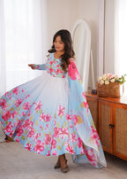 Designer Floral Anarkali Suit Set
