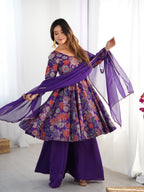 Purple romansilk chanderi Sharara Set