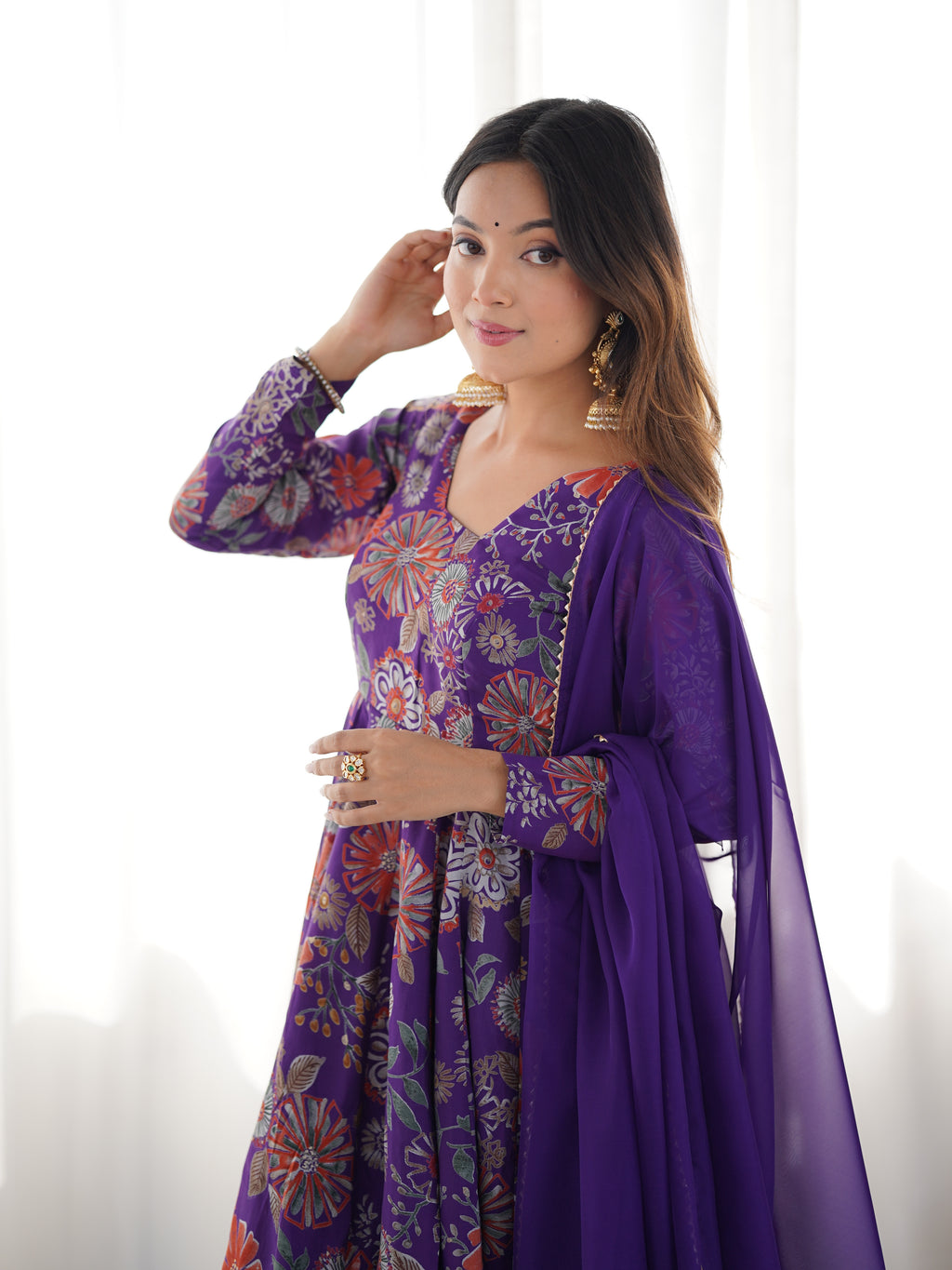 Purple romansilk chanderi Sharara Set