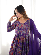 Purple romansilk chanderi Sharara Set