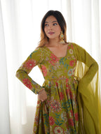 Mahendi romansilk chanderi Sharara Set