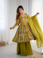 Mahendi romansilk chanderi Sharara Set