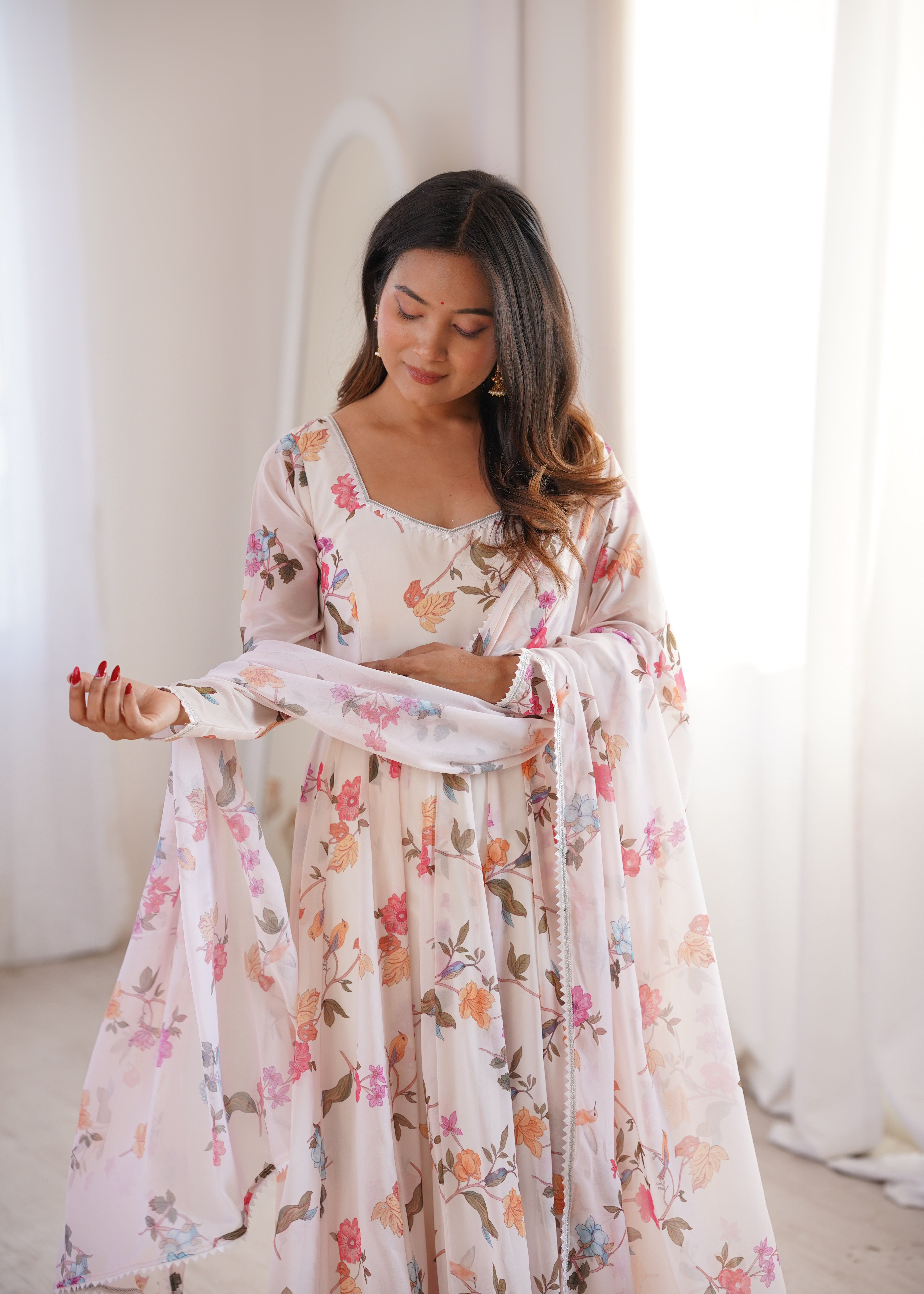 Coffee Georgette Kurta Set