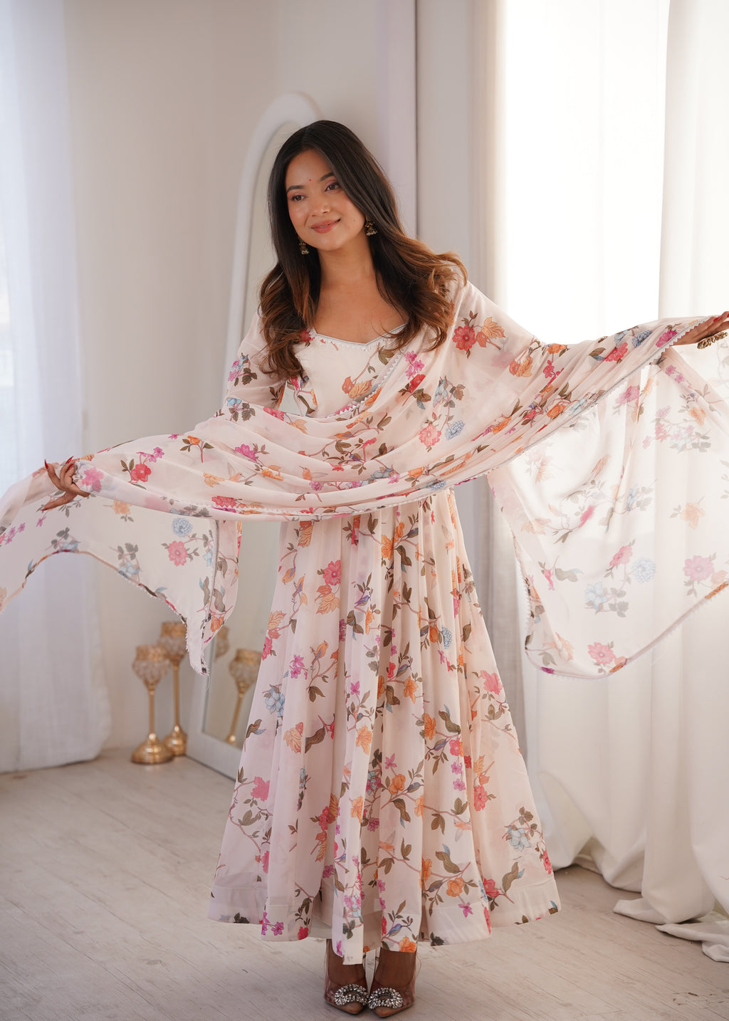 Coffee Georgette Kurta Set