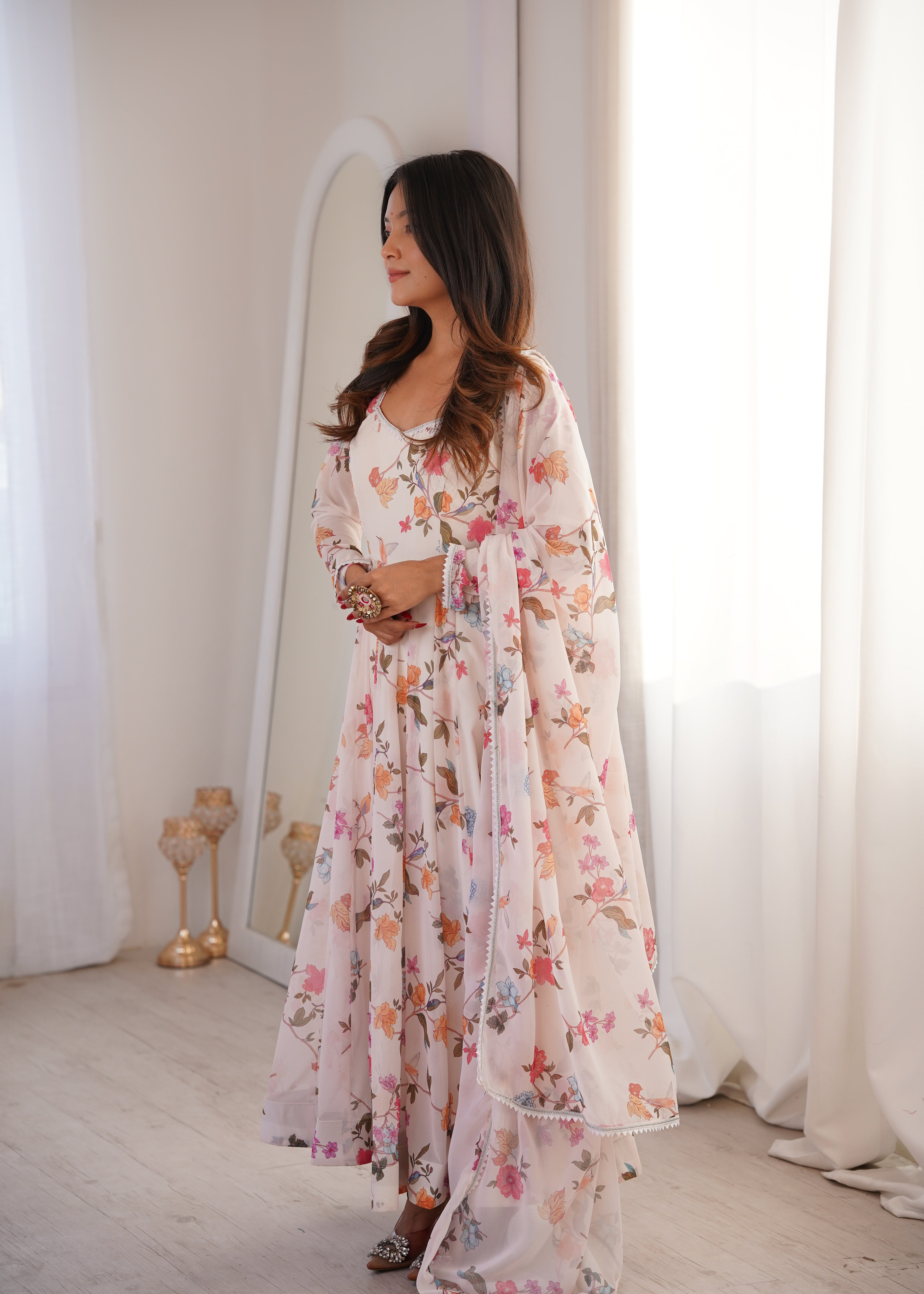 Coffee Georgette Kurta Set