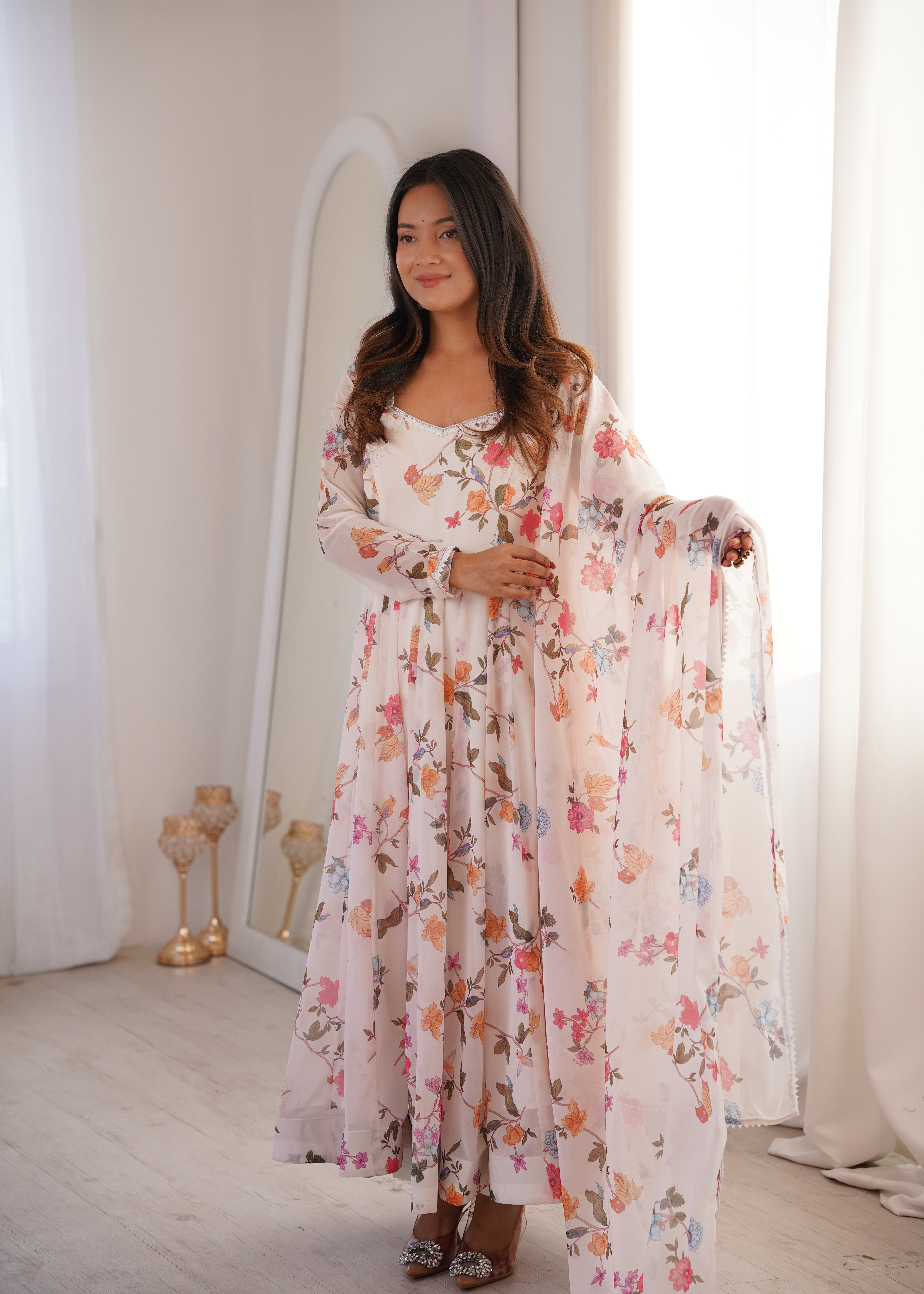 Coffee Georgette Kurta Set