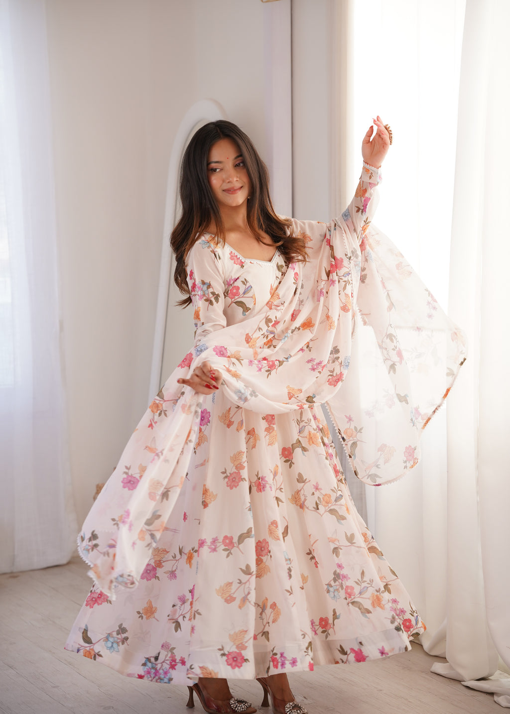 Coffee Georgette Kurta Set