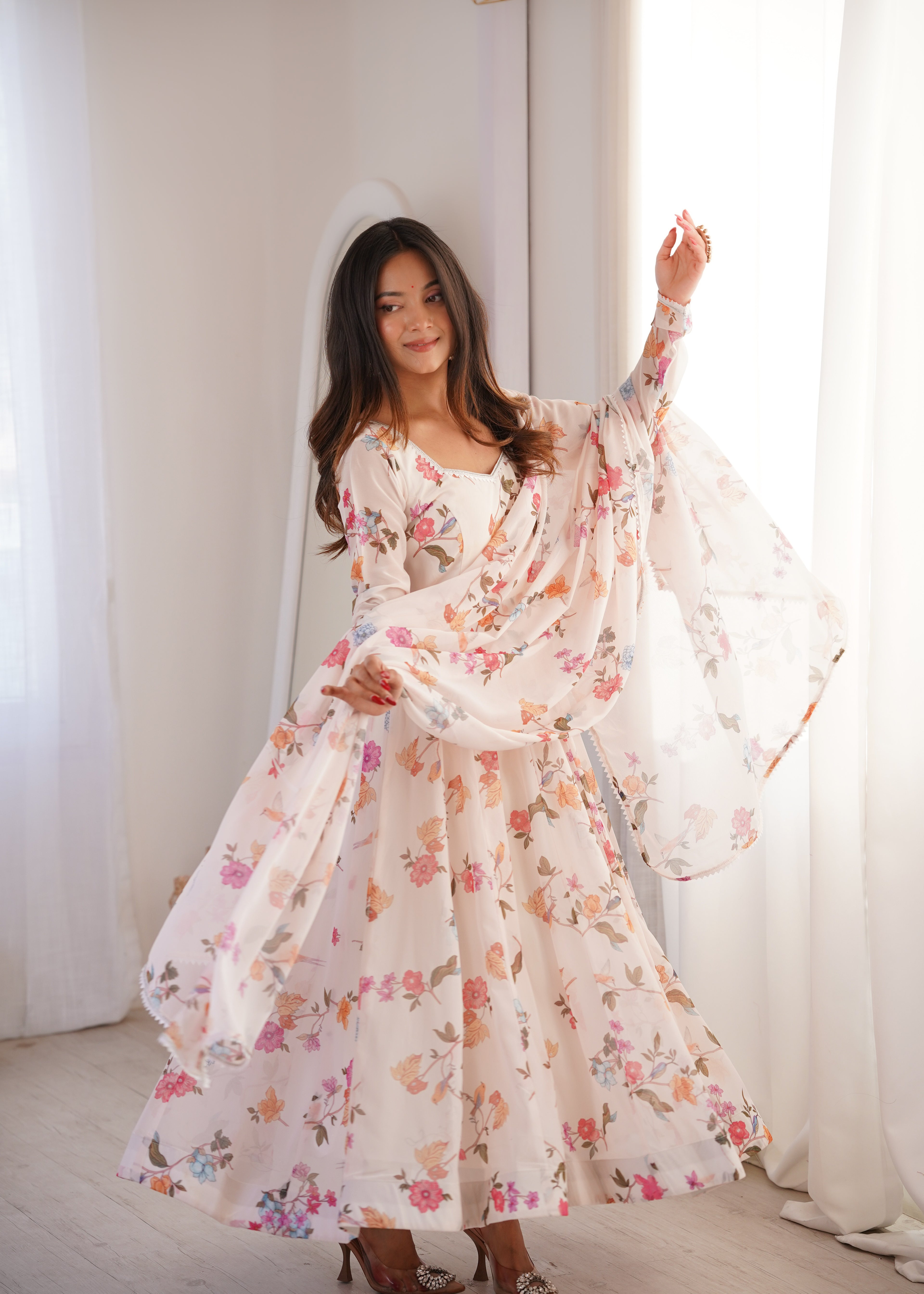 Coffee Georgette Kurta Set