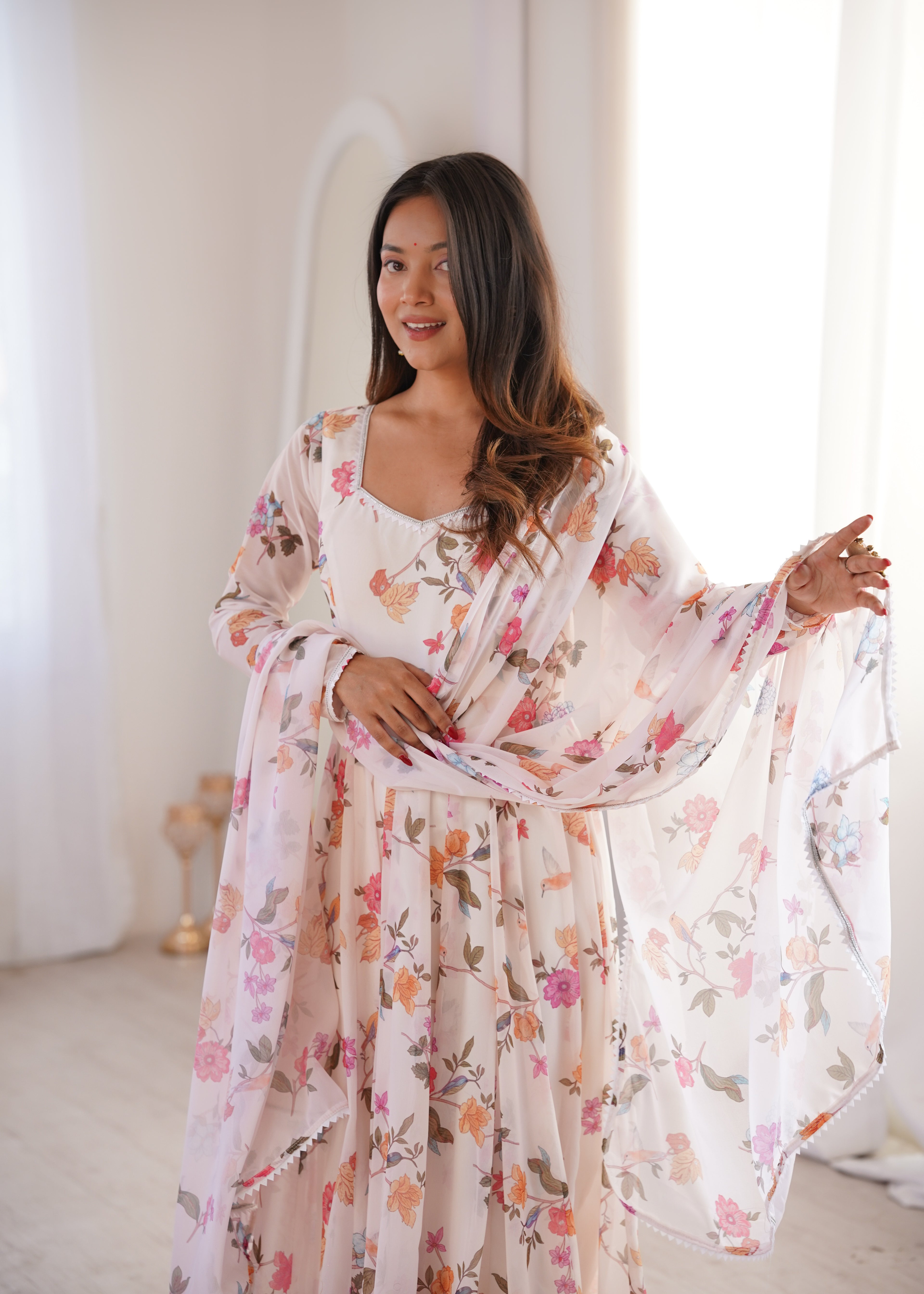 Coffee Georgette Kurta Set