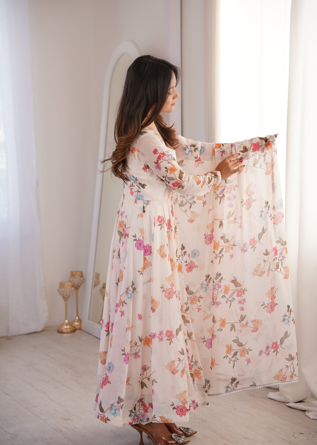 Coffee Georgette Kurta Set