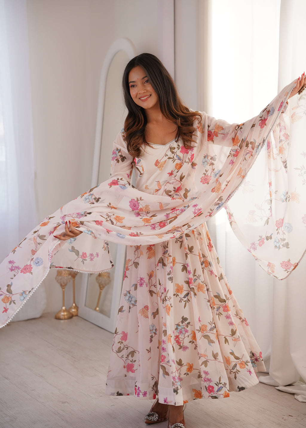 Coffee Georgette Kurta Set