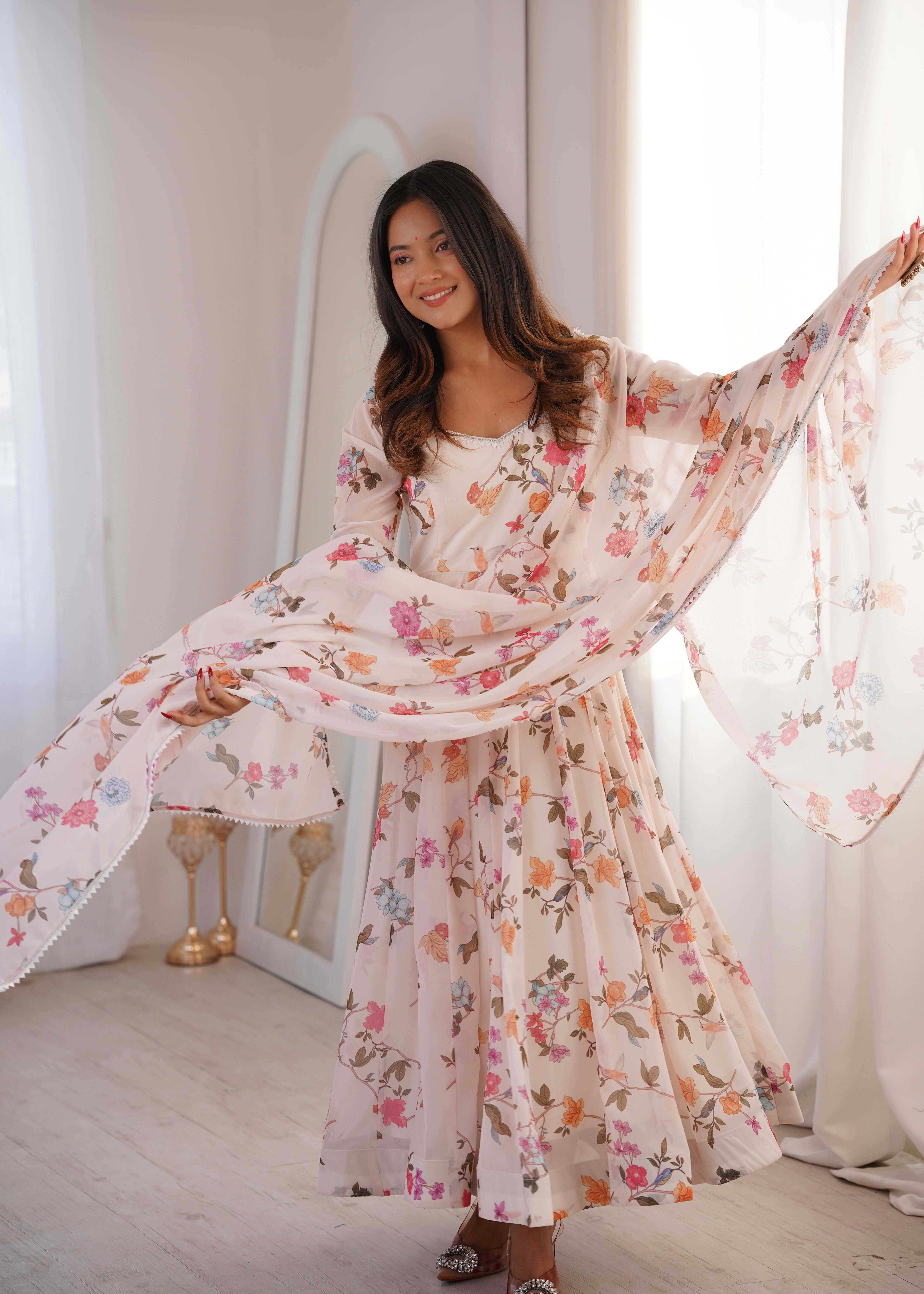 Coffee Georgette Kurta Set