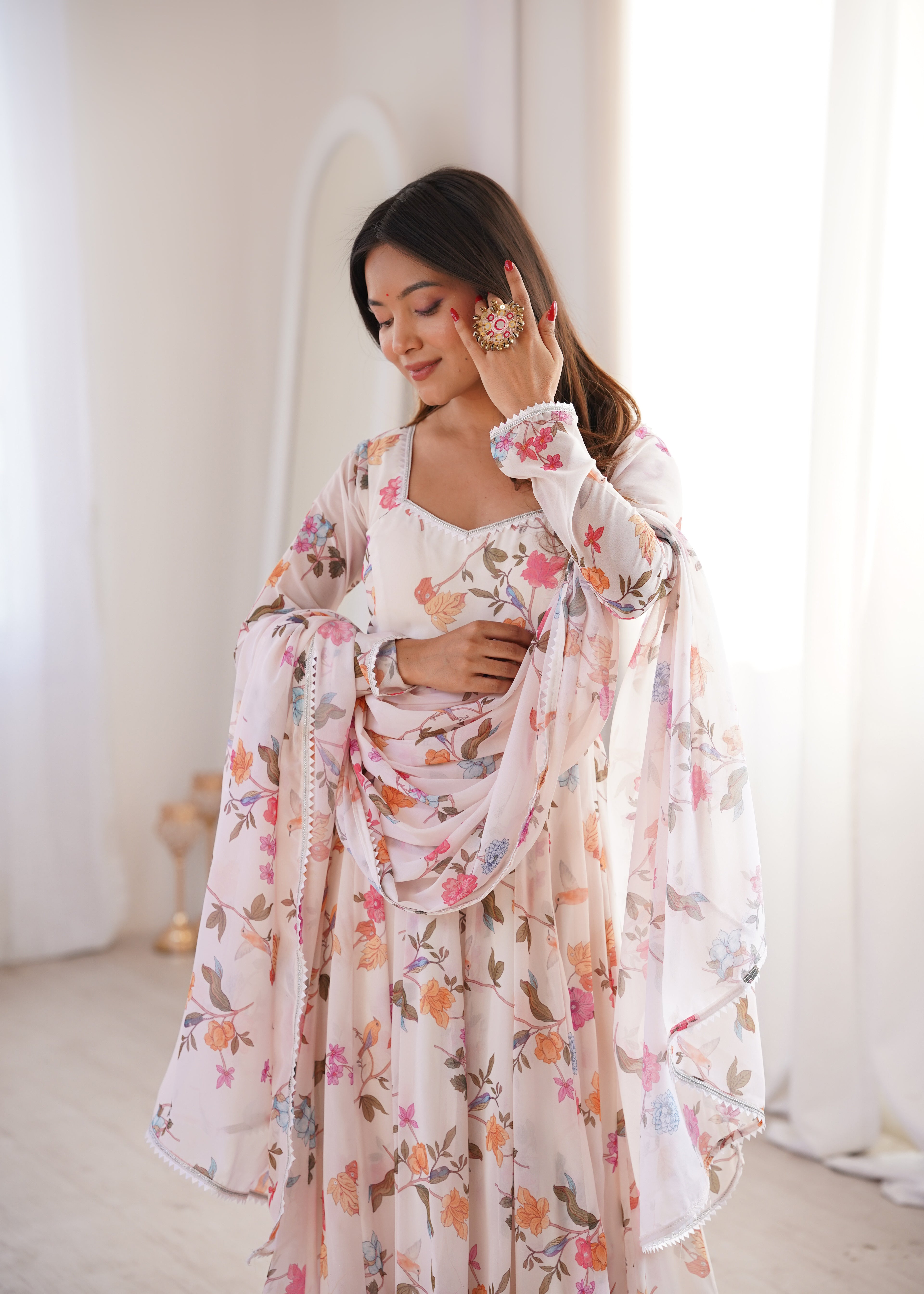 Coffee Georgette Kurta Set