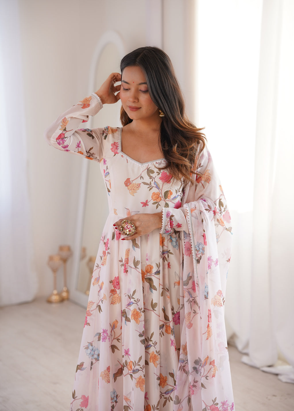 Coffee Georgette Kurta Set