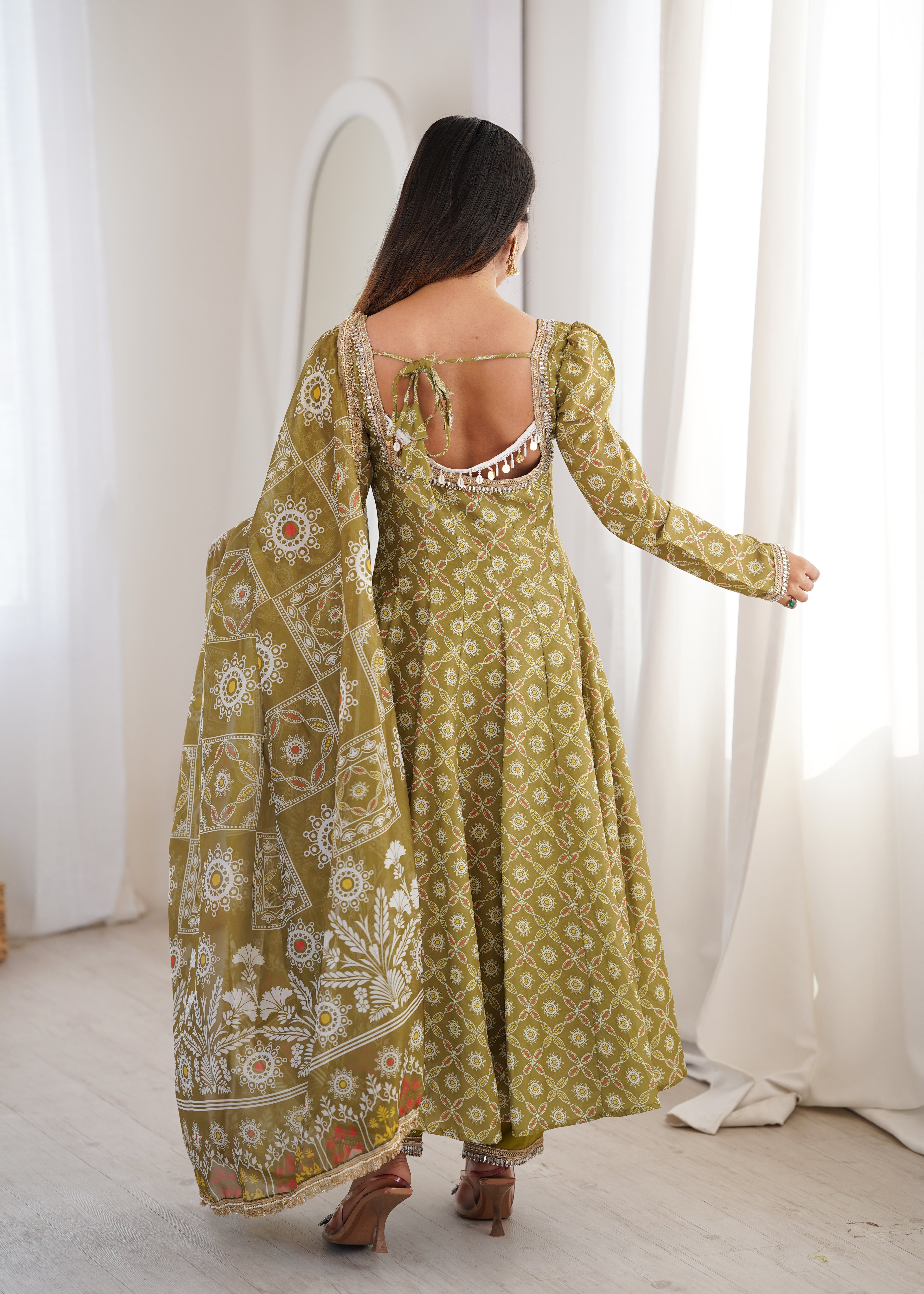 Mahendi Printed Maslin Suit Set