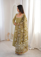 Mahendi Printed Maslin Suit Set
