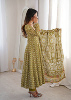 Mahendi Printed Maslin Suit Set