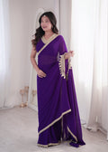 Purple Georgette Ready To Wear Saree