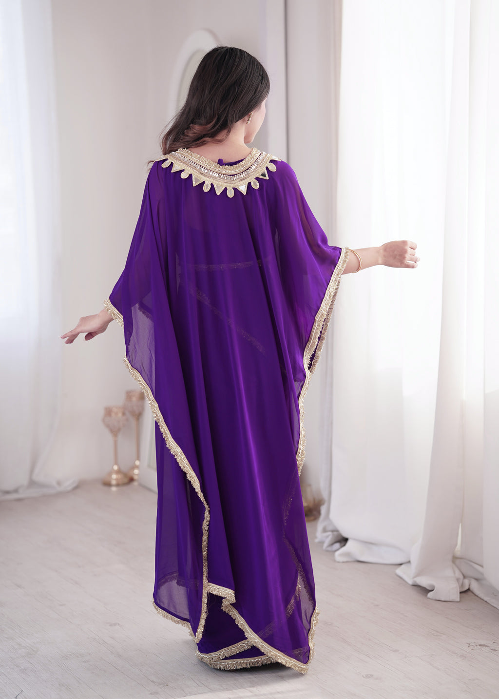 Purple Georgette Ready To Wear Saree