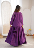 Purple Chinon Silk Lehenga Choli