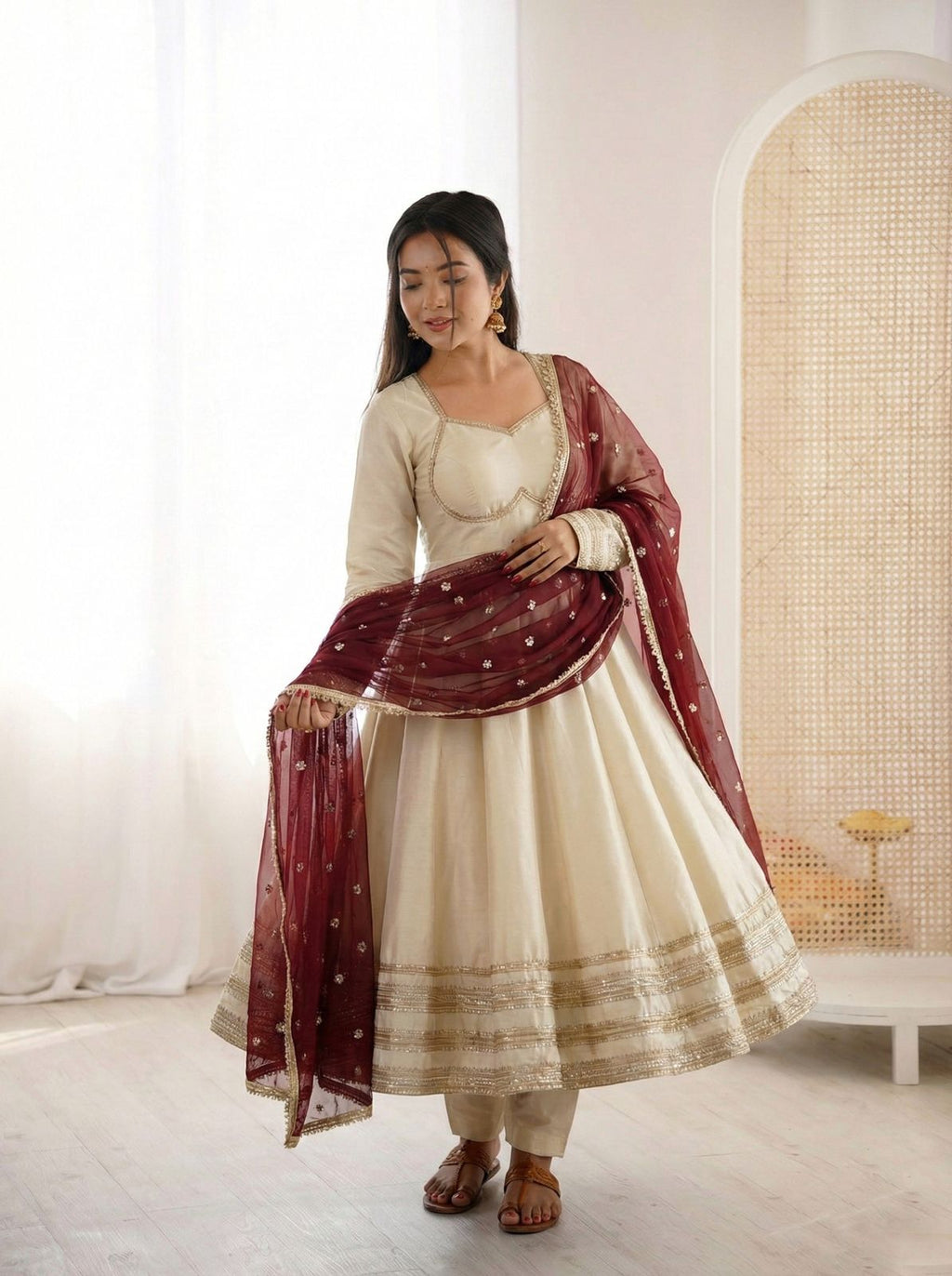 Cream Cosmos Gold Kurta Set