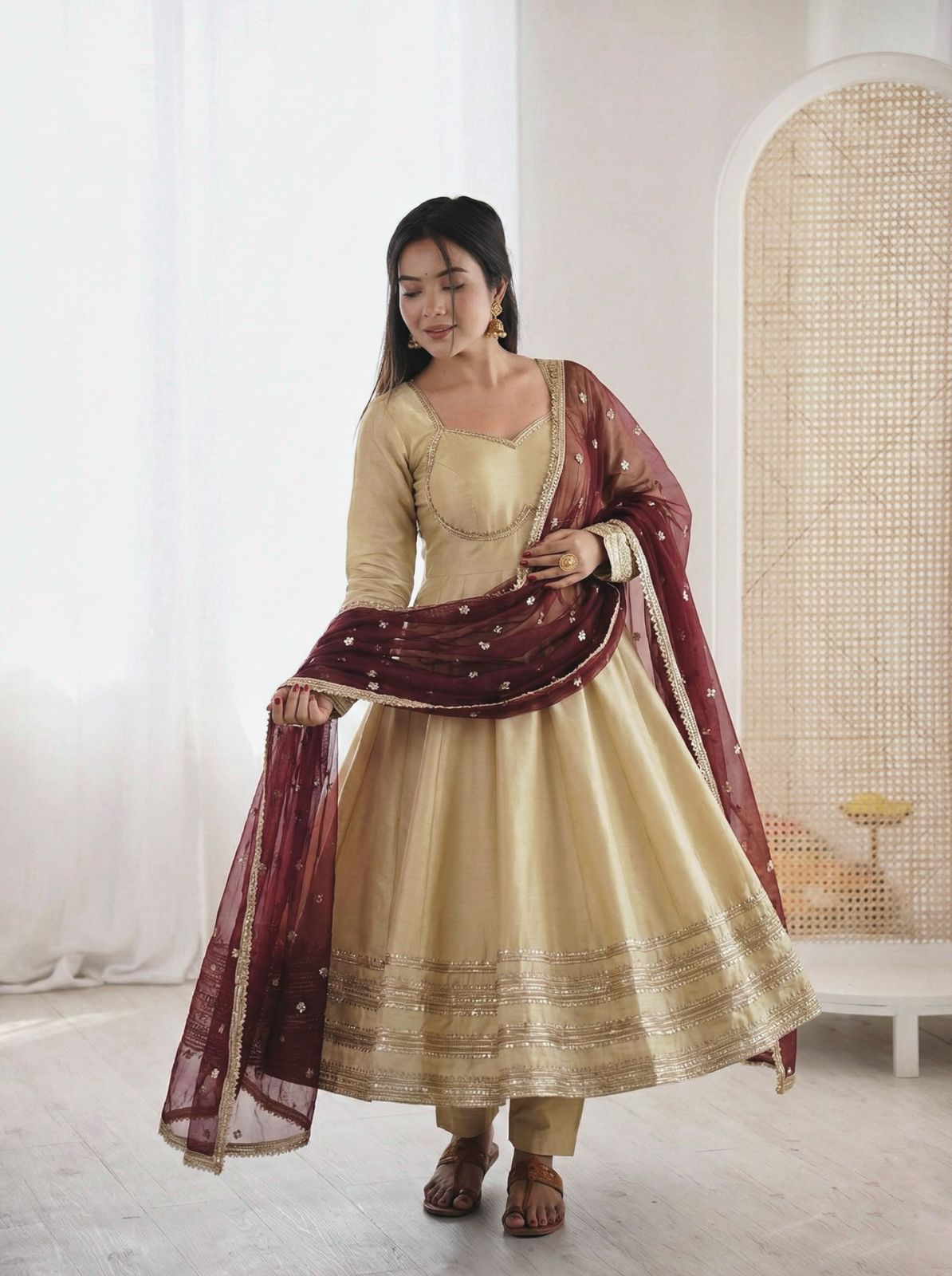 Cream Cosmos Gold Kurta Set