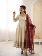 Cream Cosmos Gold Kurta Set