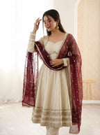 Cream Cosmos Gold Kurta Set