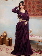 Party Wear Lahenga Saree Ready To Wear