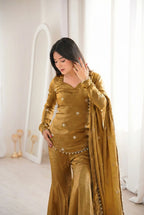 Suhani Fendy Silk Sharara Set (Golden)