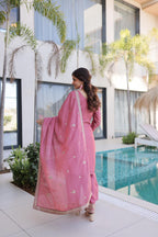 Pink Urja Thread Embroidered work  Kurta Set
