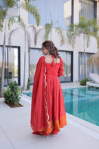 Red Mul Chanderi Suit Set
