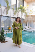 Green Mul Chanderi Suit Set
