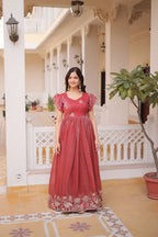 Mohini Crunchy with embroidery work Gown