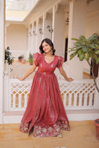 Mohini Crunchy with embroidery work Gown