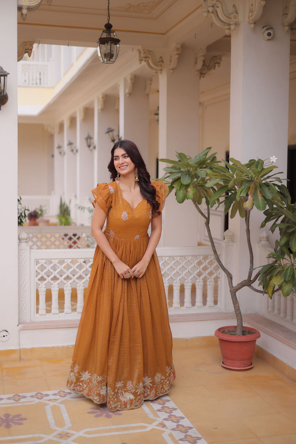 Pravika Crunchy with embroidery work Gown