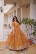 Pravika Crunchy with embroidery work Gown