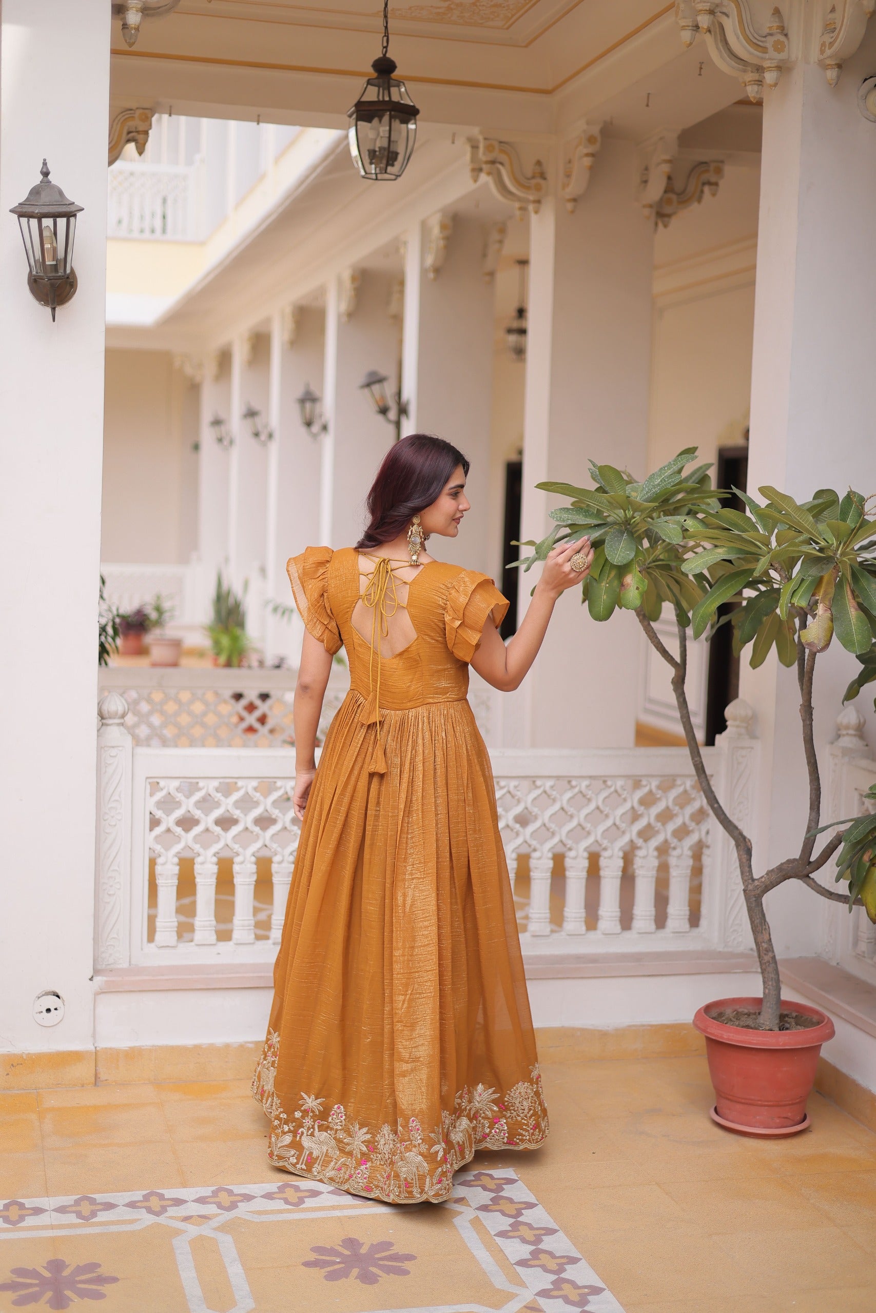 Pravika Crunchy with embroidery work Gown