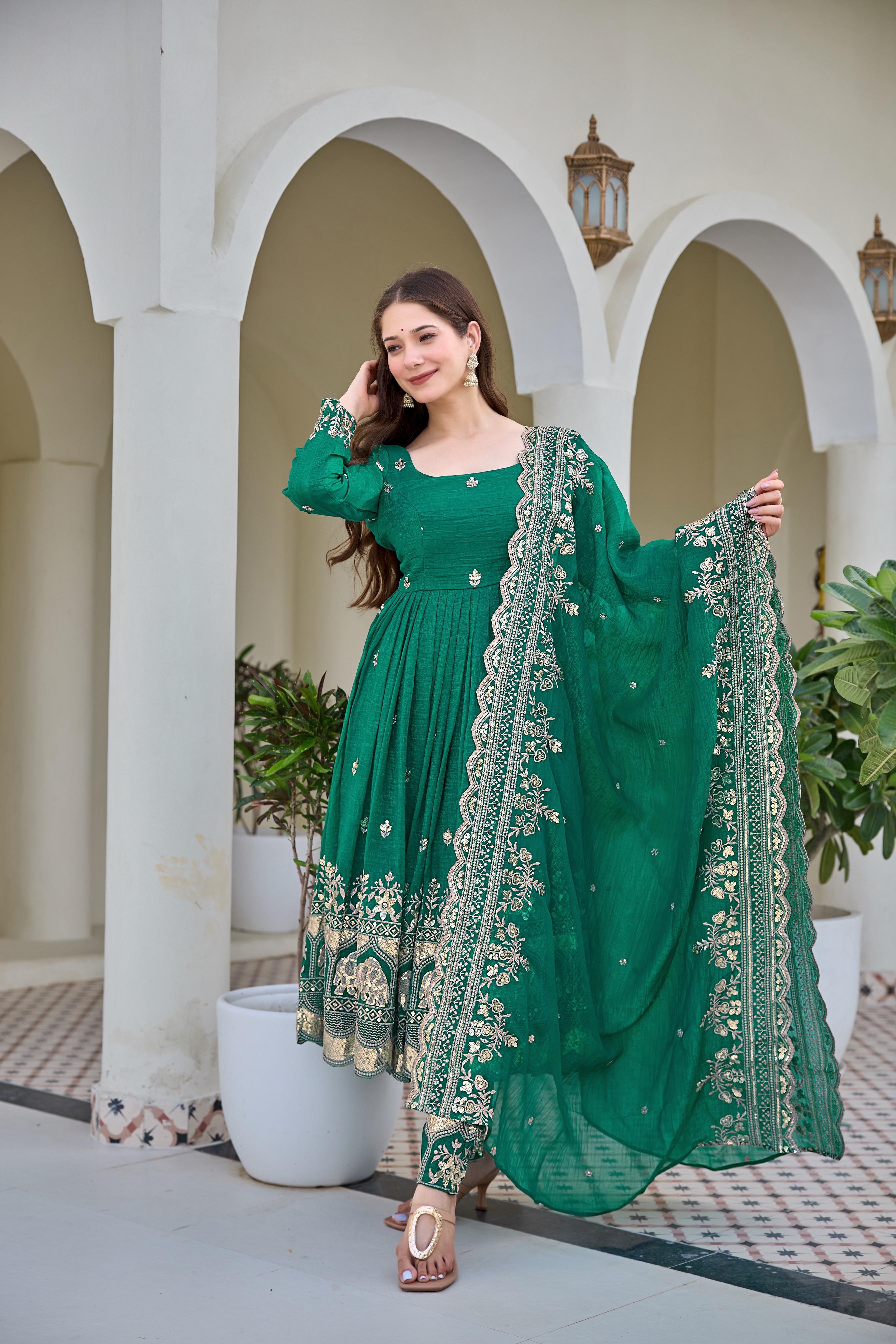 Rama Crunchy Silk Embroidery with Sequin Suit Set