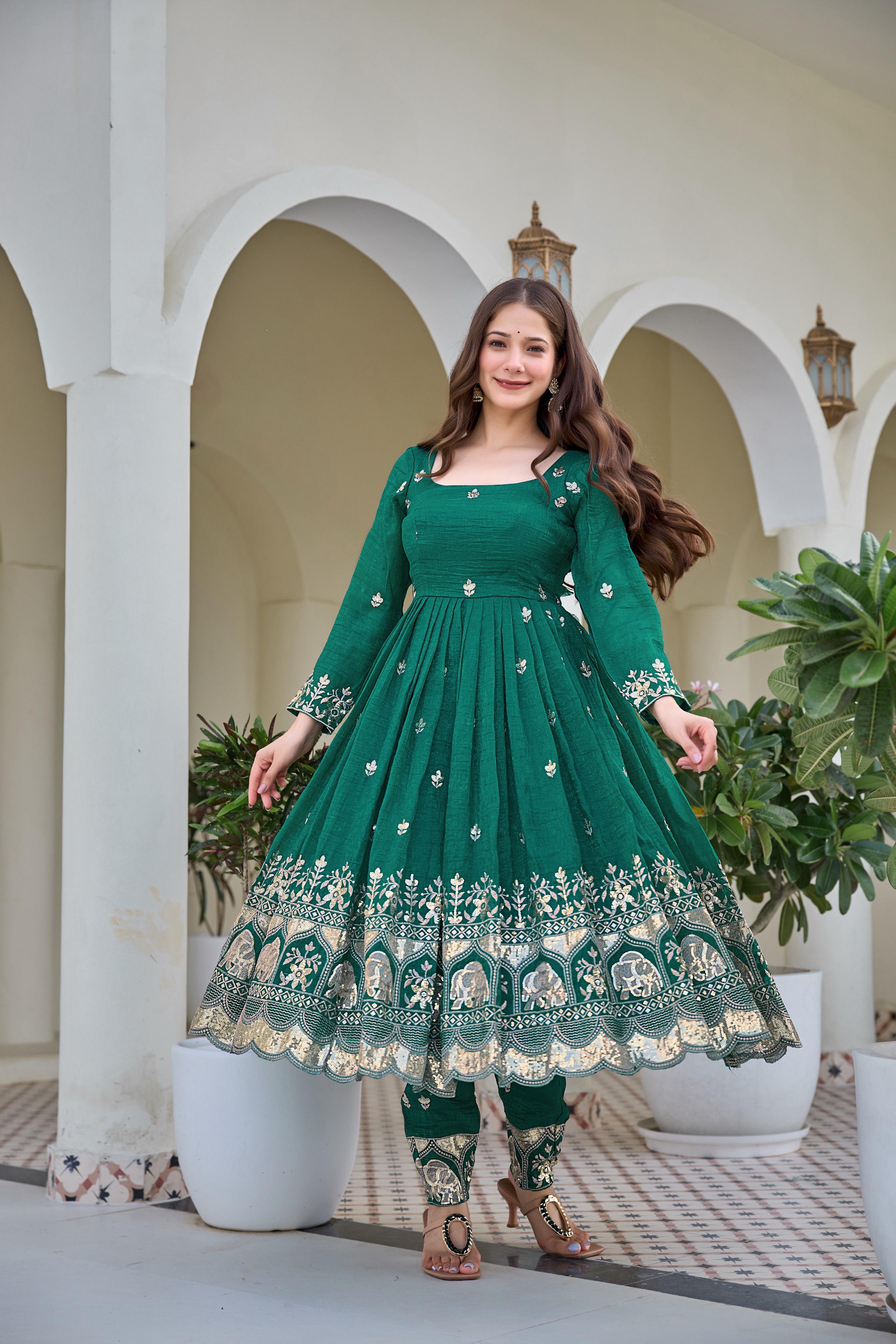 Rama Crunchy Silk Embroidery with Sequin Suit Set