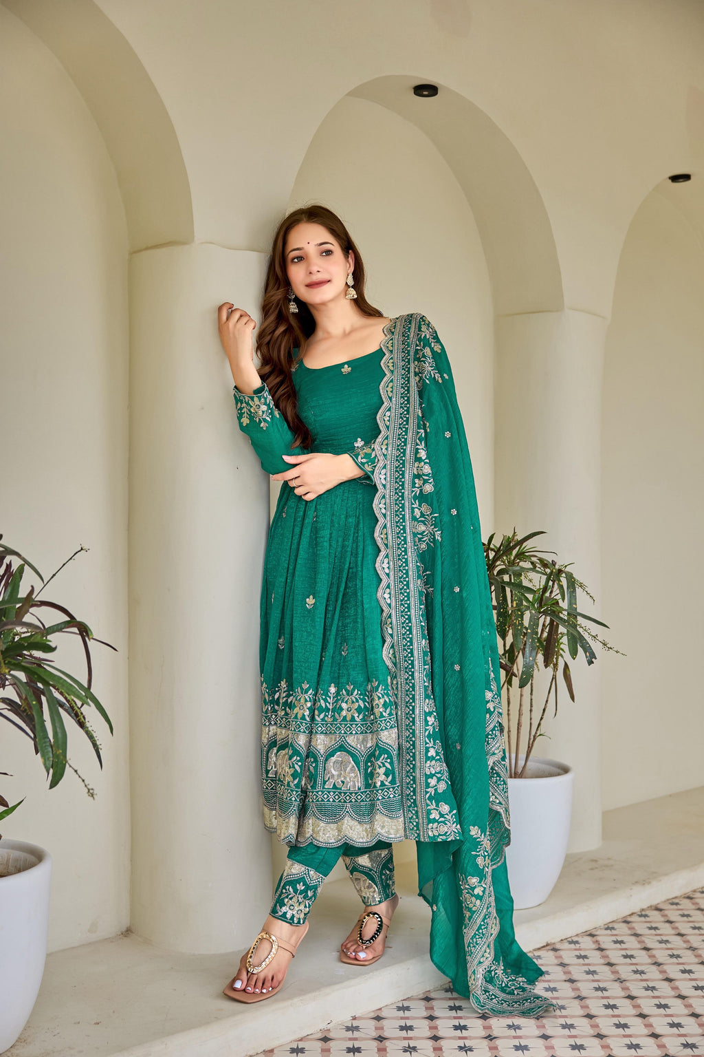 Rama Crunchy Silk Embroidery with Sequin Suit Set