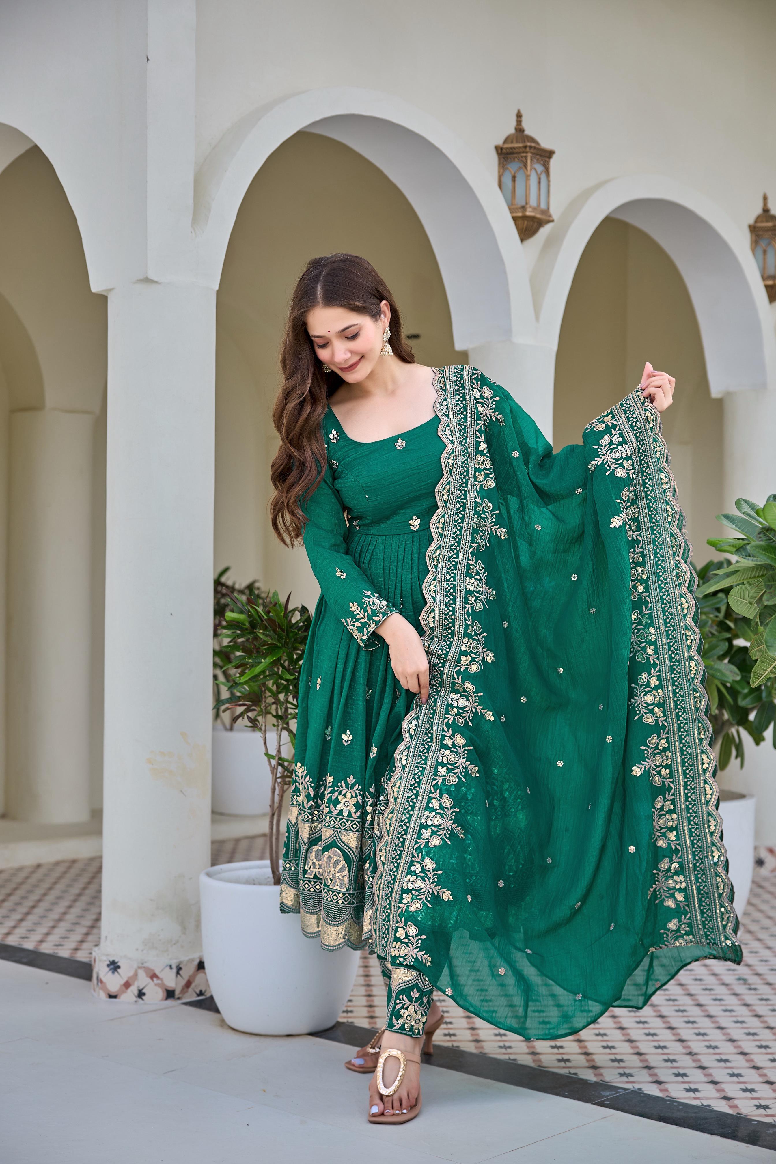 Rama Crunchy Silk Embroidery with Sequin Suit Set