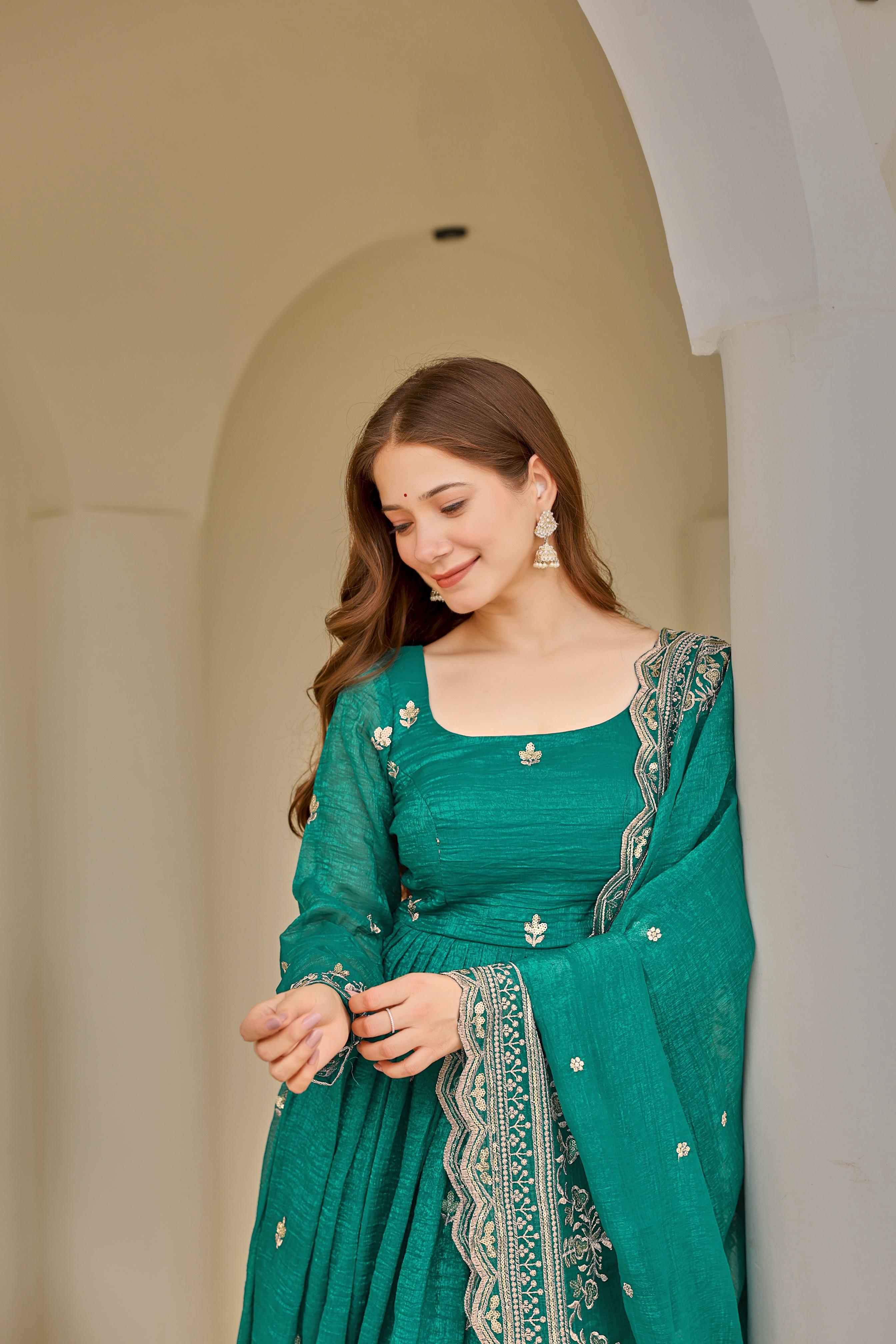 Rama Crunchy Silk Embroidery with Sequin Suit Set