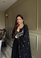 Black Koti Style Anarkali Suit Set