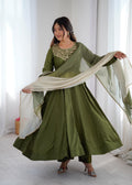 Aditi Heavy French Green Suit Set