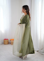 Aditi Heavy French Green Suit Set